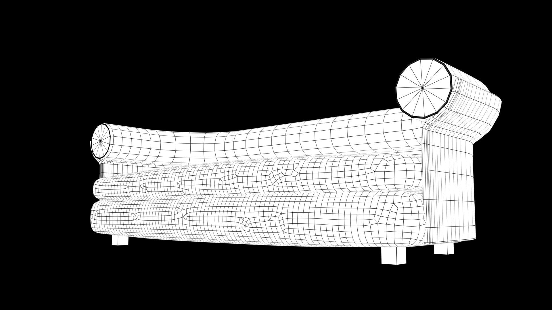 sofa realistic with curved back 3D model_6