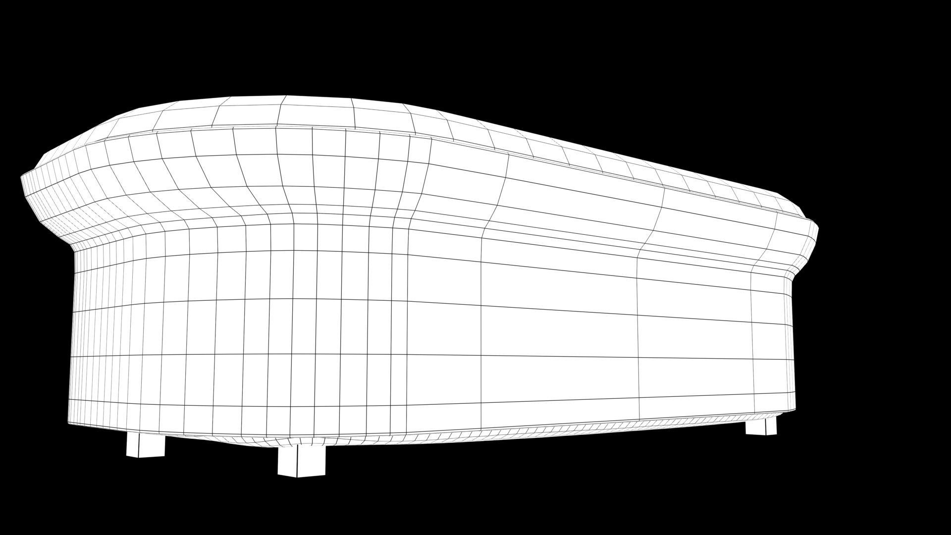 sofa realistic with curved back 3D model_8