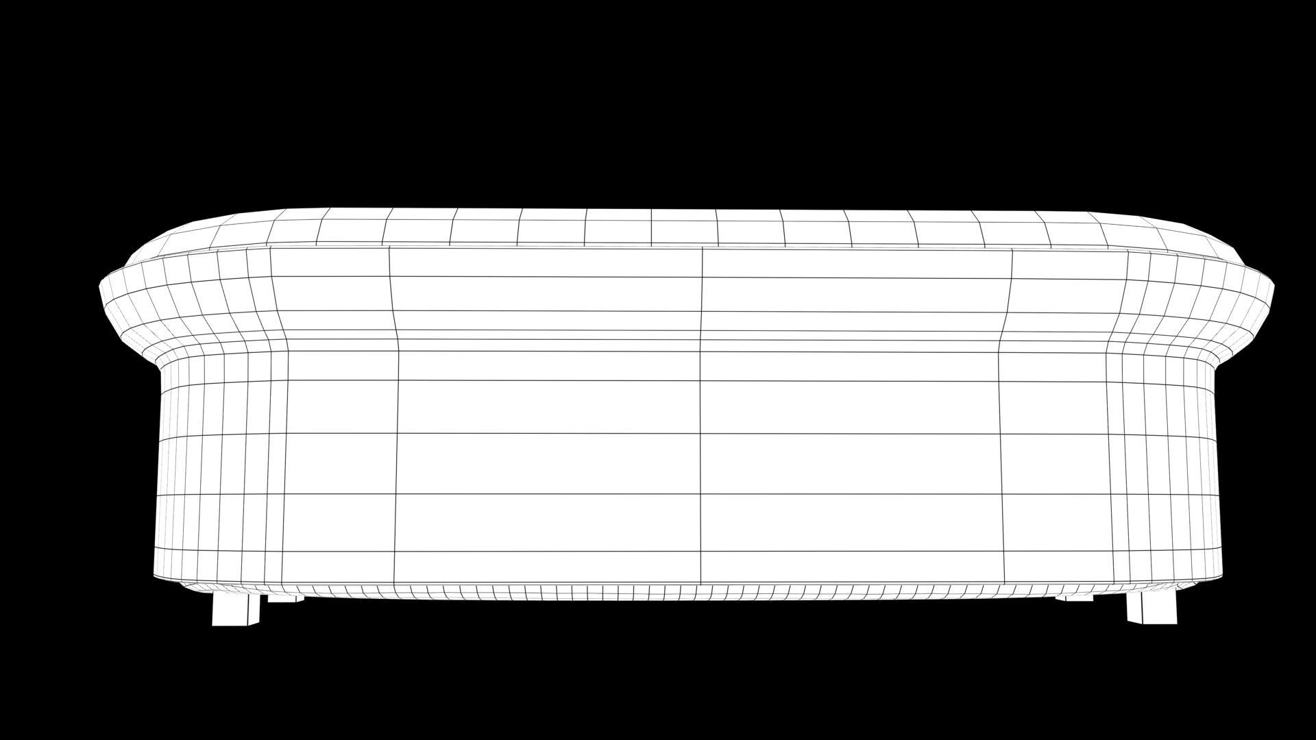sofa realistic with curved back 3D model_9