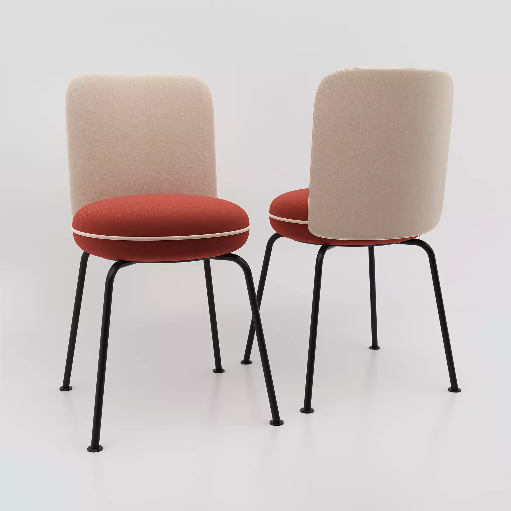 Sandalye two chairs with upholstered seats and legs Free 3D model