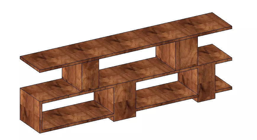 Console Table Revit Family 3D model_0
