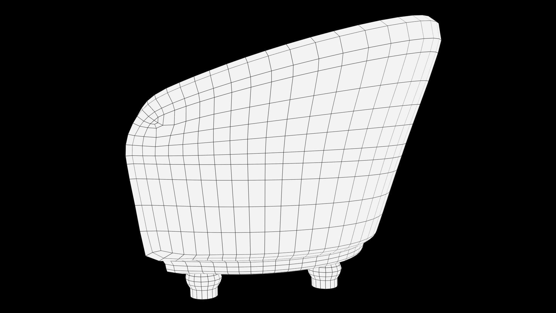 sofa realistic chair Low-poly 3D model_7