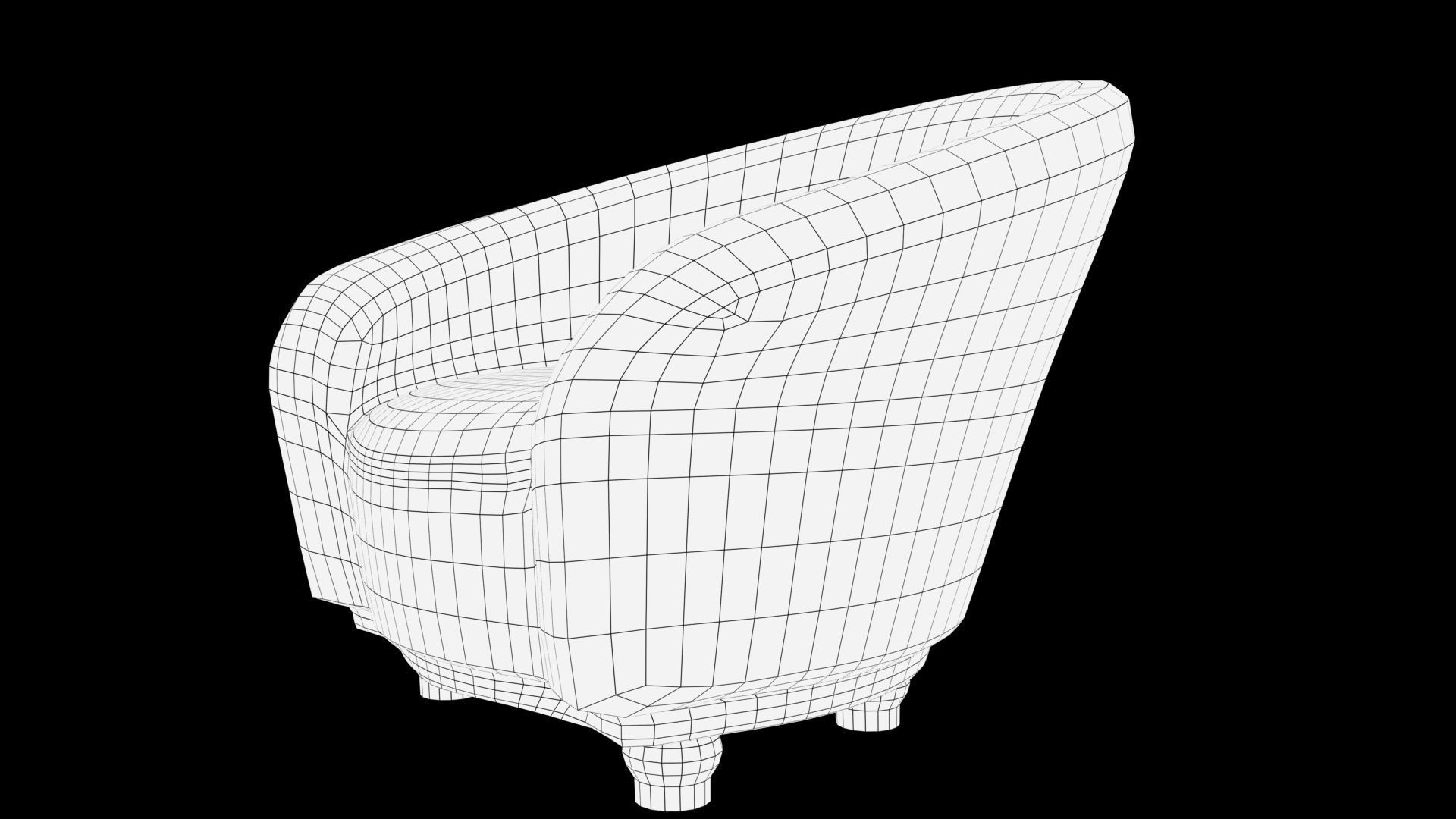 sofa realistic chair Low-poly 3D model_6