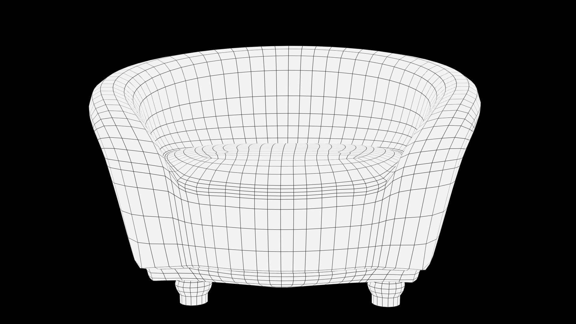 sofa realistic chair Low-poly 3D model_5