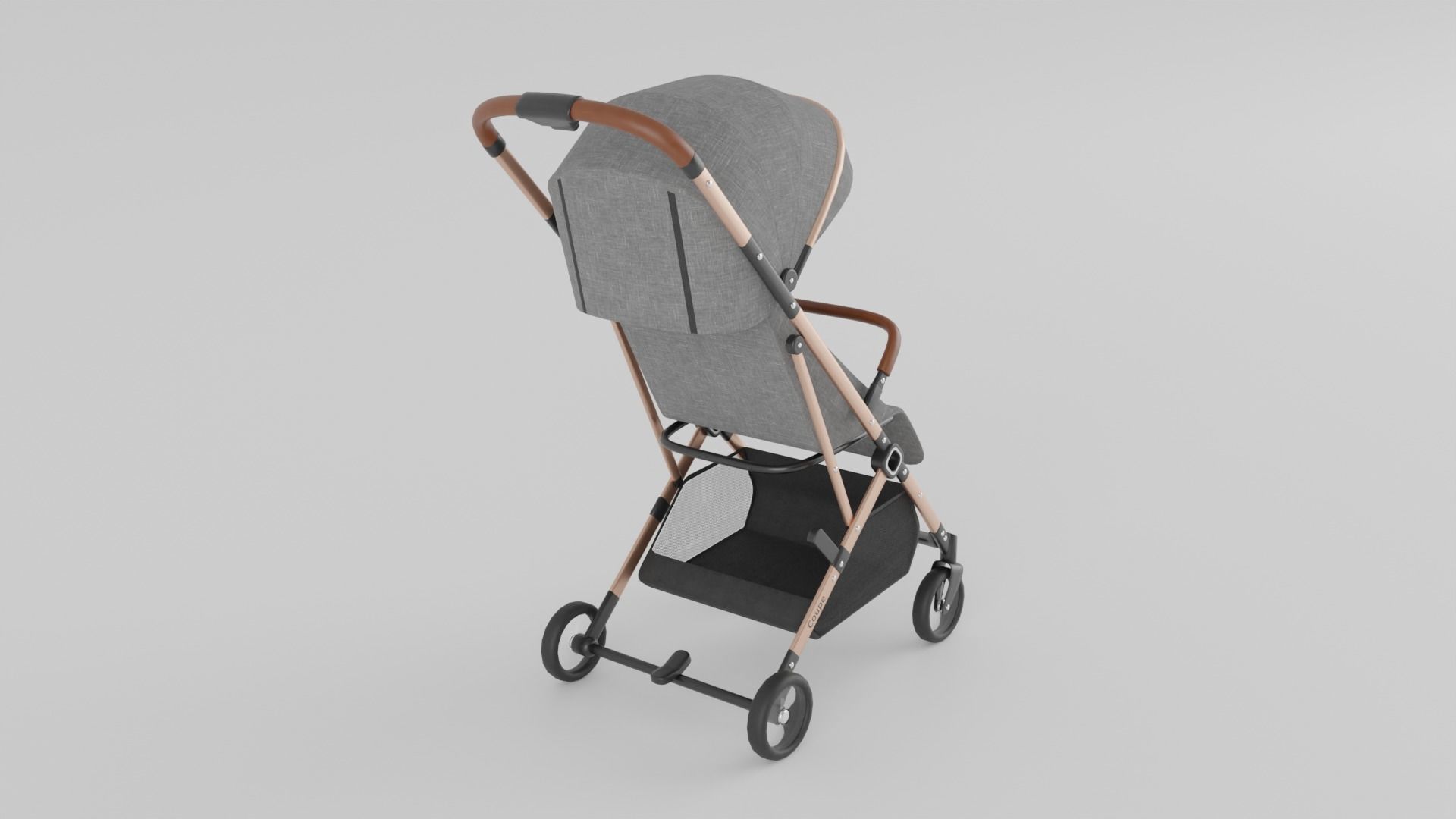 Baby Plus Coupe Stroller Collection for Babies 3 Colours S Low-poly 3D model_4