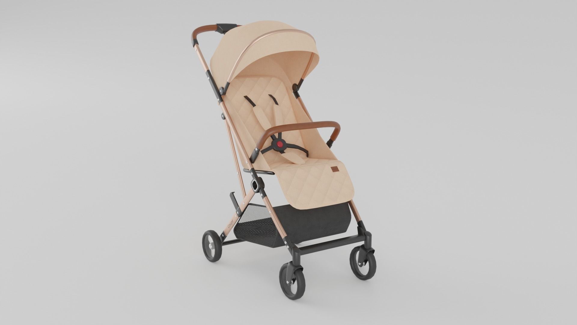 Baby Plus Coupe Stroller Collection for Babies 3 Colours S Low-poly 3D model_11