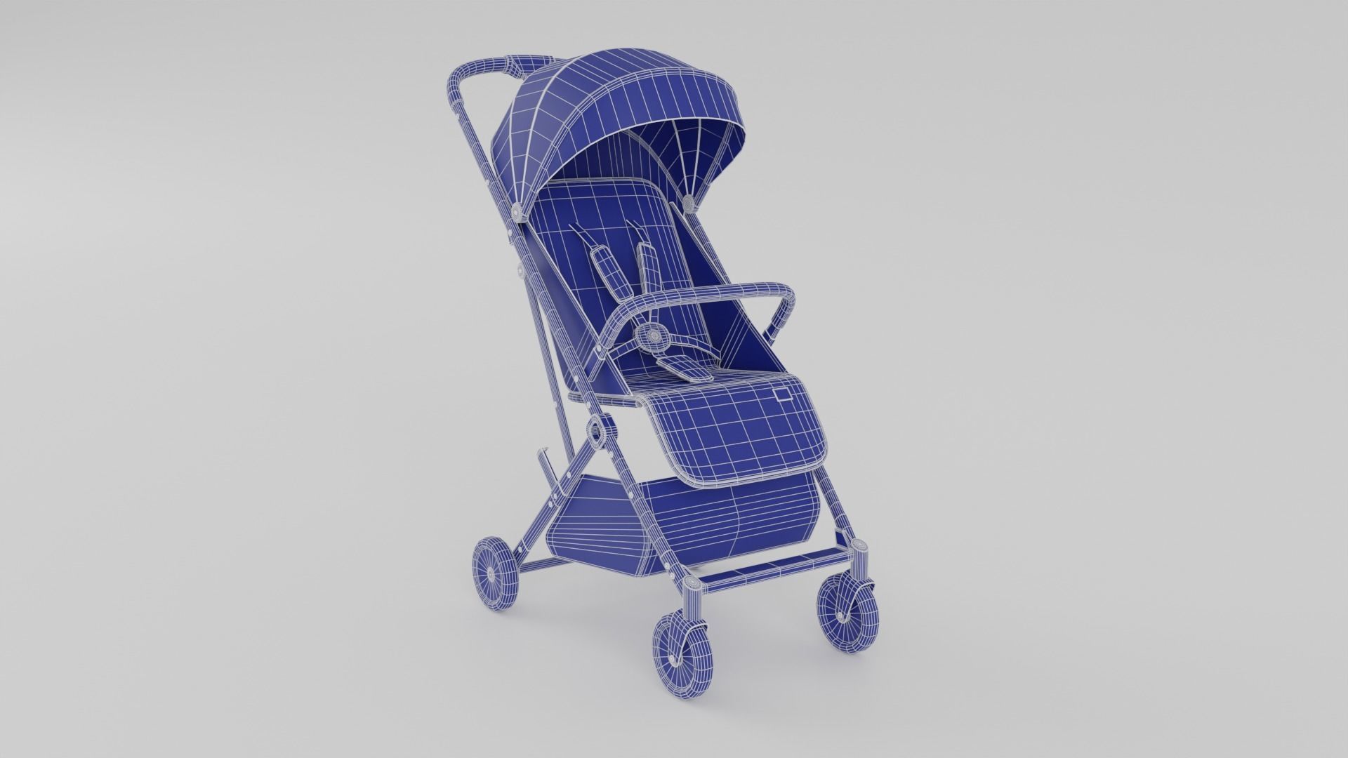 Baby Plus Coupe Stroller Collection for Babies 3 Colours S Low-poly 3D model_14