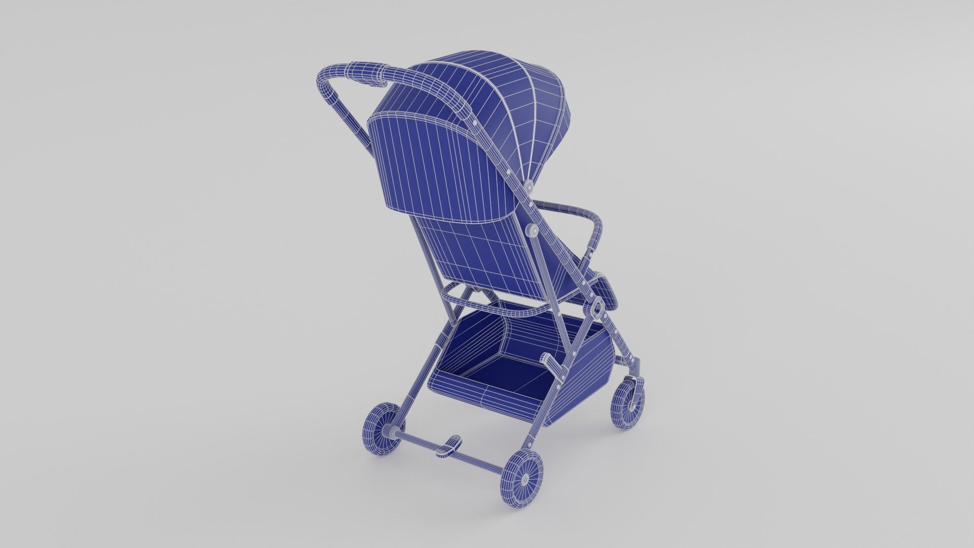 Baby Plus Coupe Stroller Collection for Babies 3 Colours S Low-poly 3D model_15