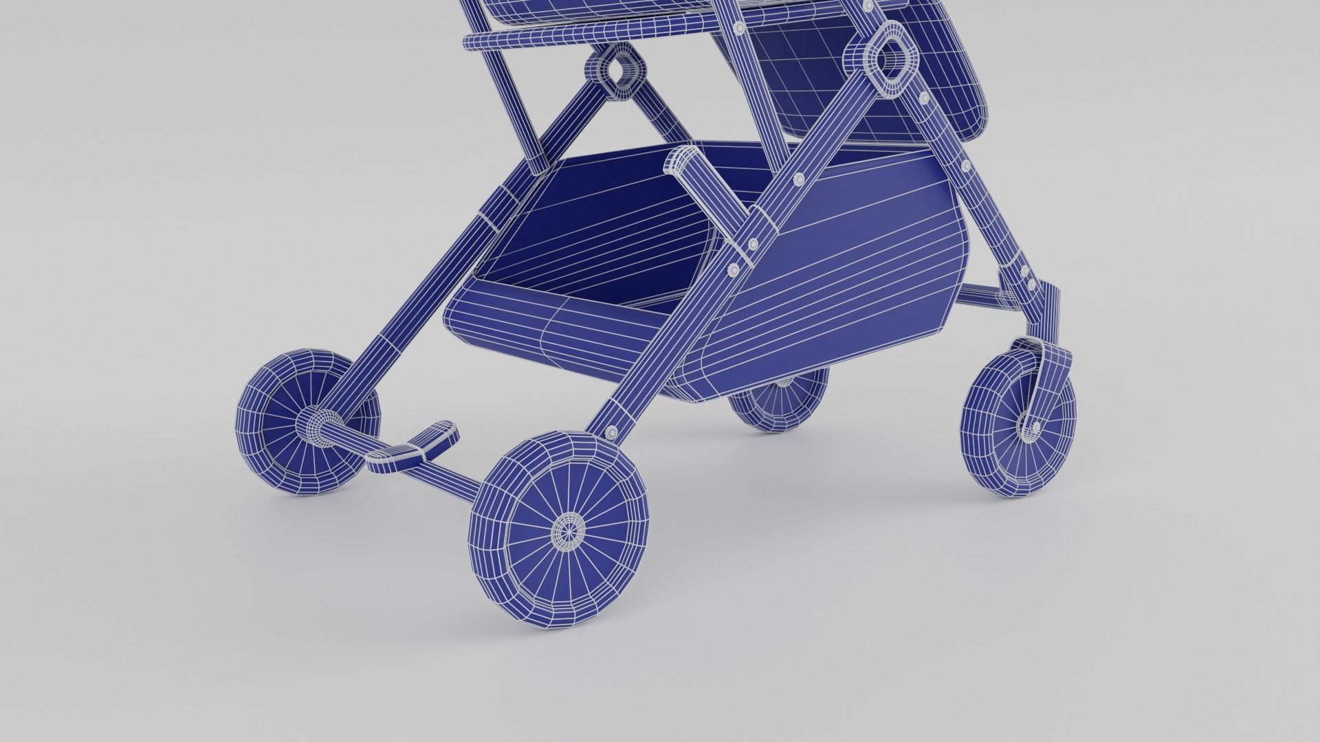 Baby Plus Coupe Stroller Collection for Babies 3 Colours S Low-poly 3D model_17
