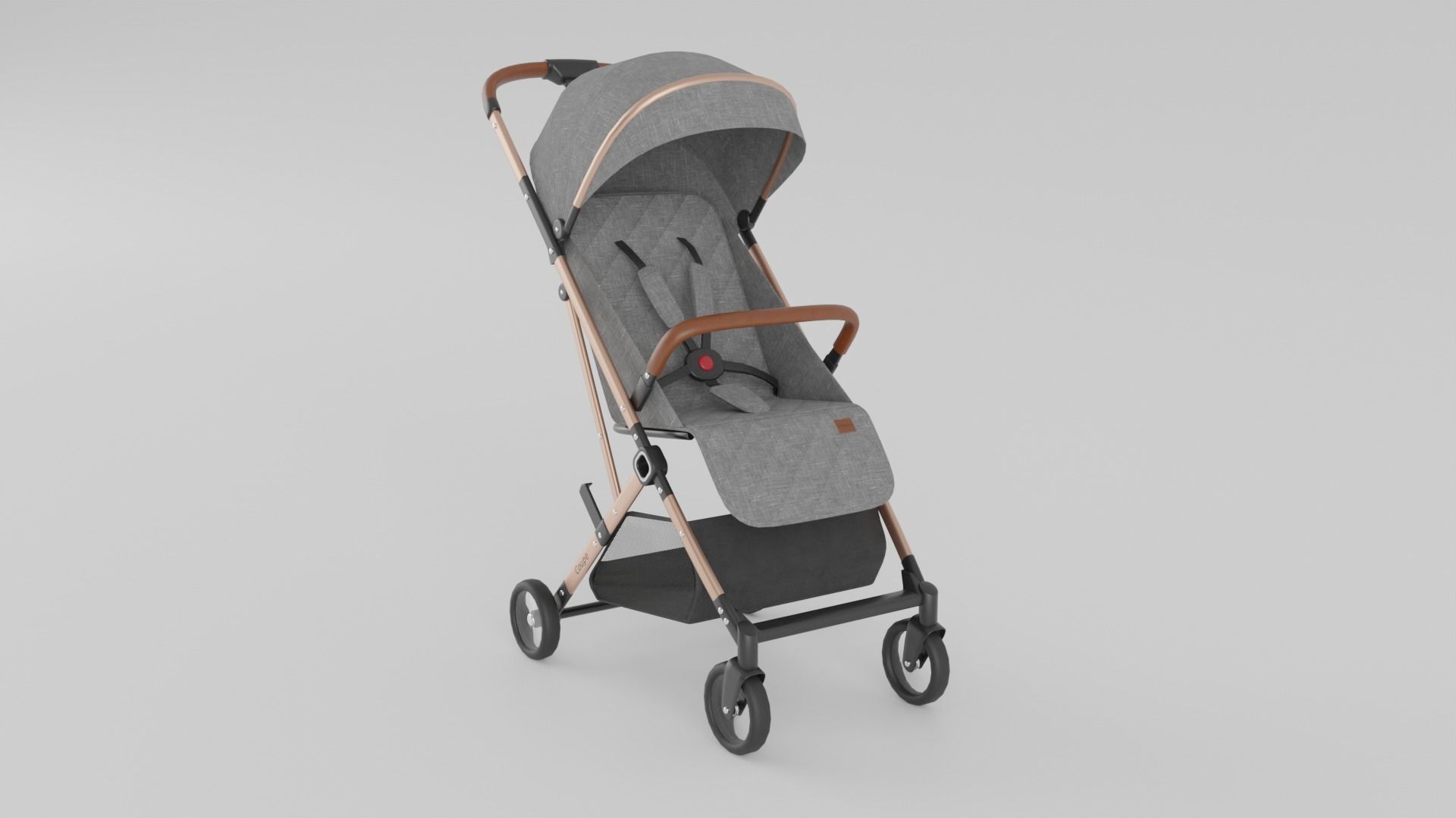 Baby Plus Coupe Stroller Collection for Babies 3 Colours S Low-poly 3D model_3