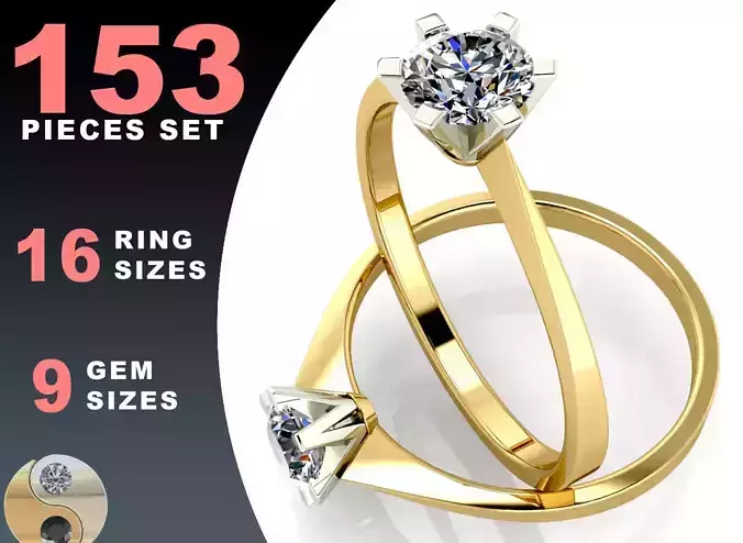 Solitaire diamond ring style III
