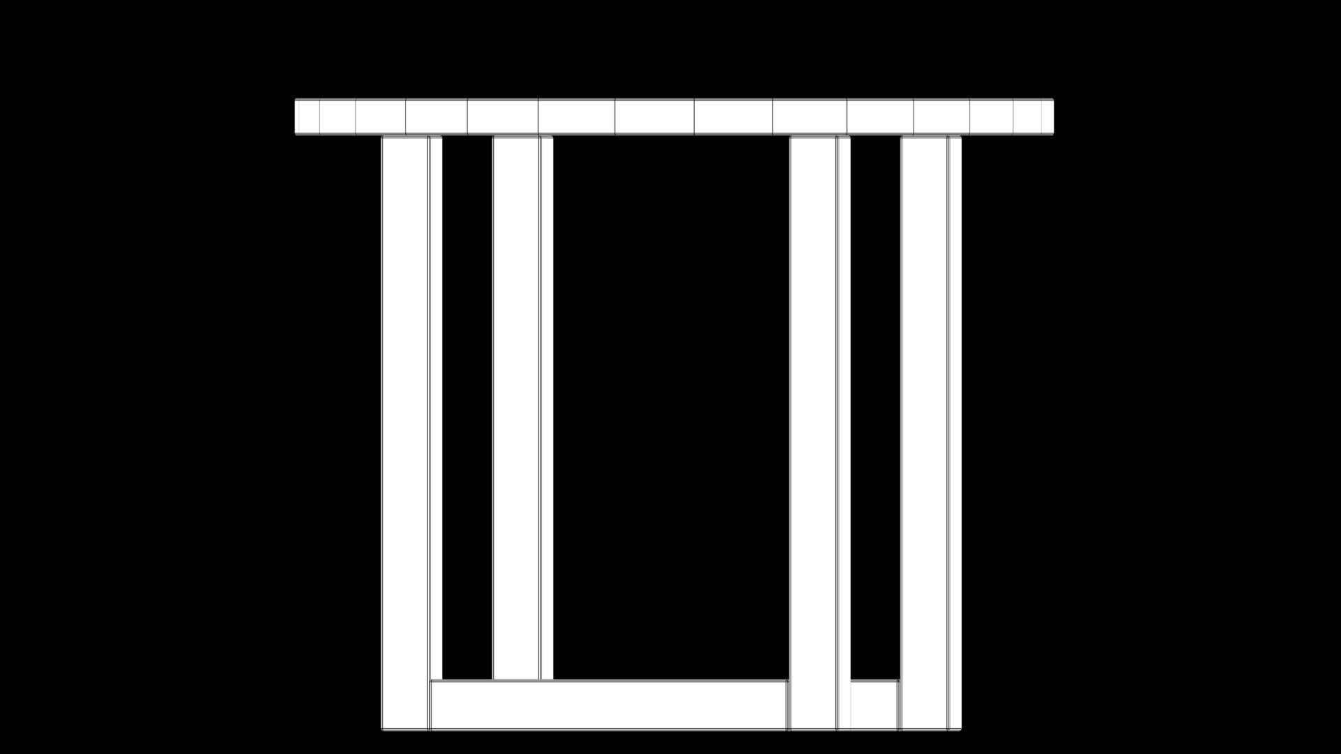 table round wooden with legs Low-poly 3D model_5