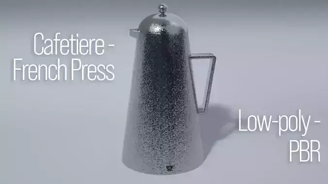 Powder Coated Cafetiere French Press Low-poly 3D model