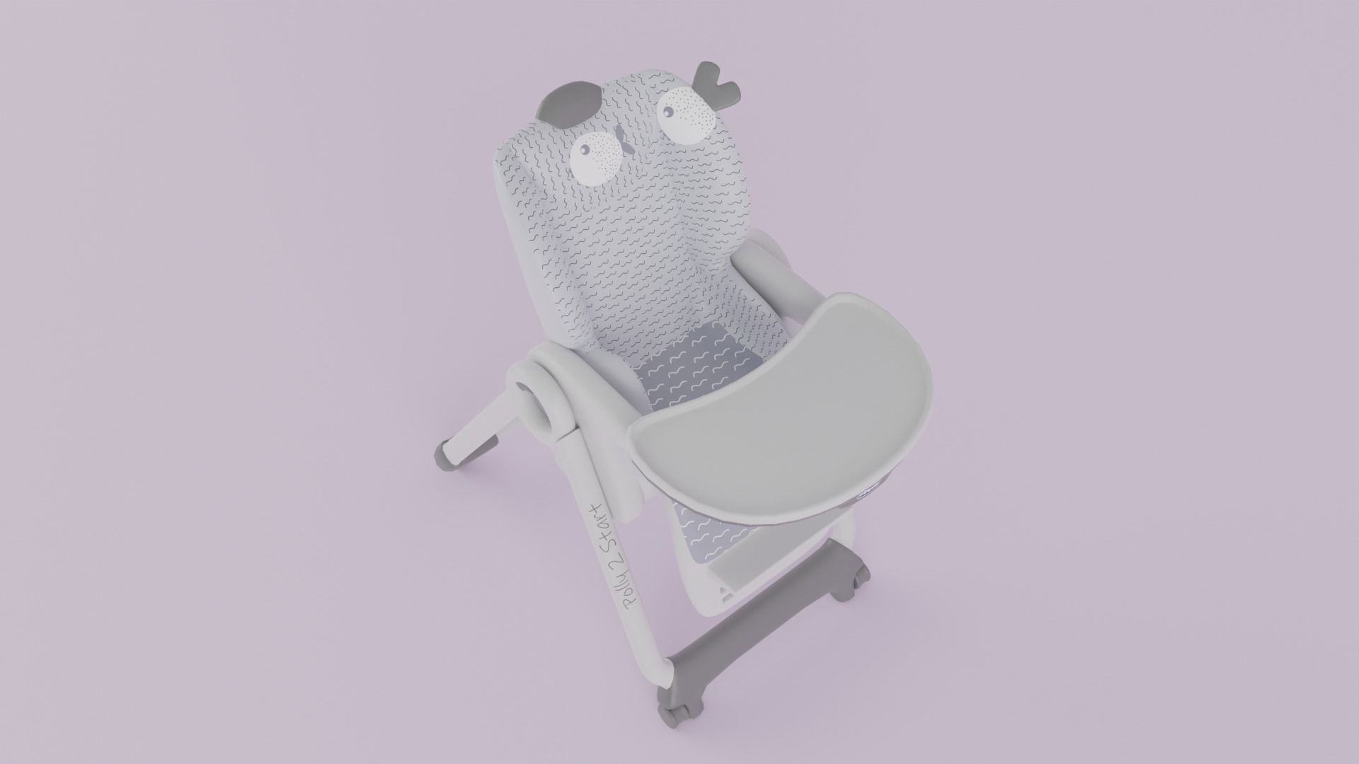 Chicco Polly 2 Start High Chair for Babies K Low-poly 3D model_5