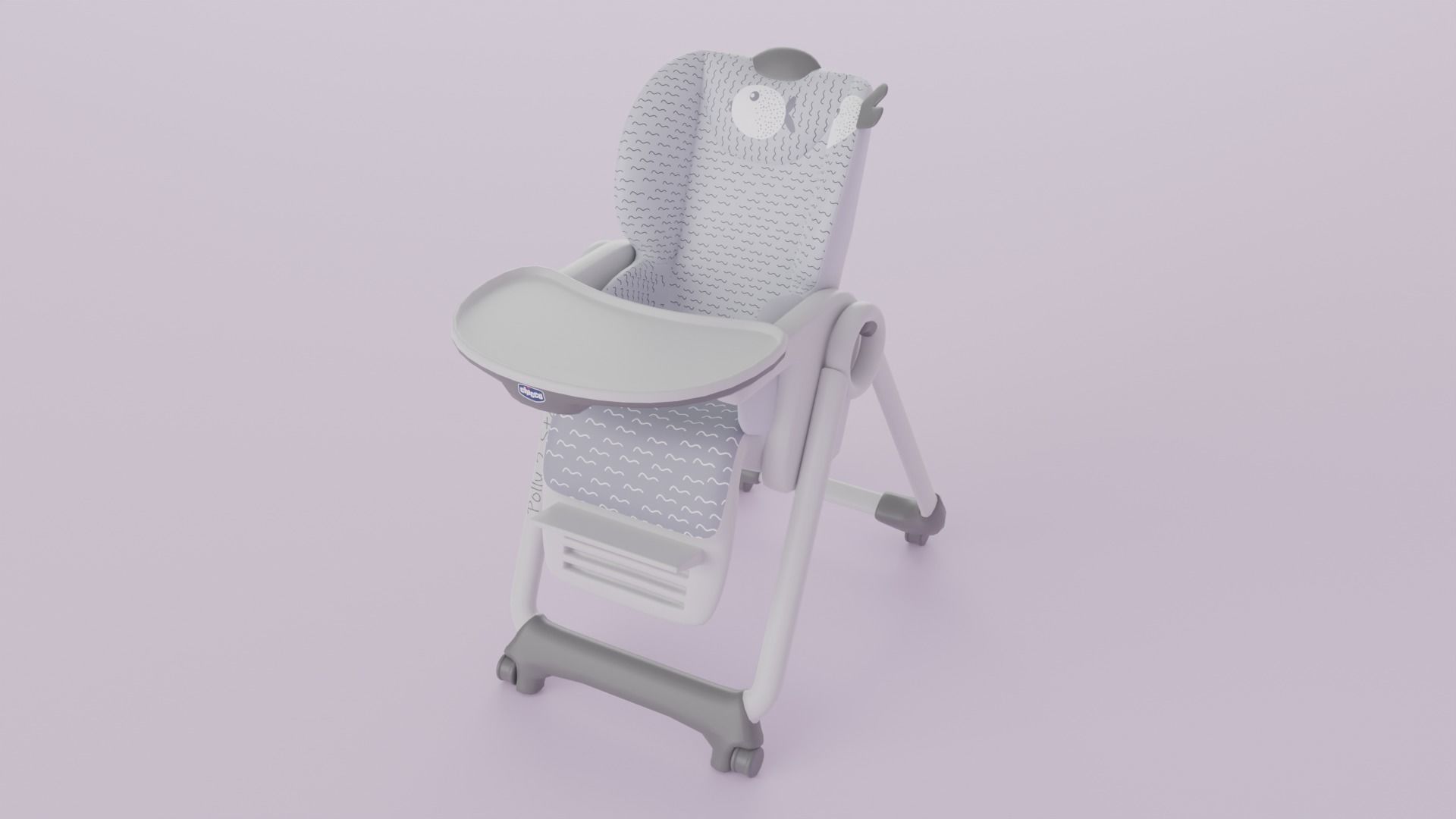 Chicco Polly 2 Start High Chair for Babies K Low-poly 3D model_3