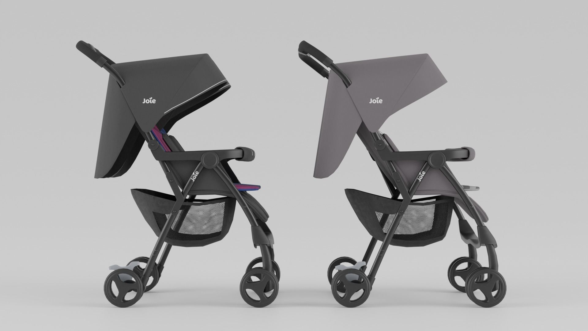 Joie Aire Twin Double Stroller for Babies Collection 2 Colours S Low-poly 3D model_1
