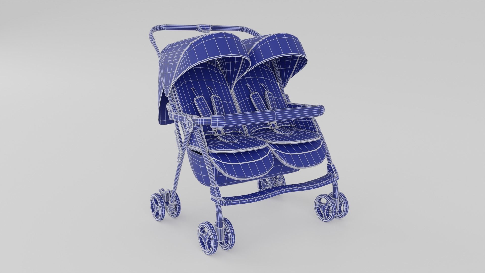 Joie Aire Twin Double Stroller for Babies Collection 2 Colours S Low-poly 3D model_12