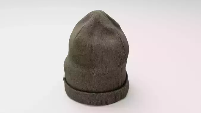 Green Knit cap or woven hat winter autumn season 