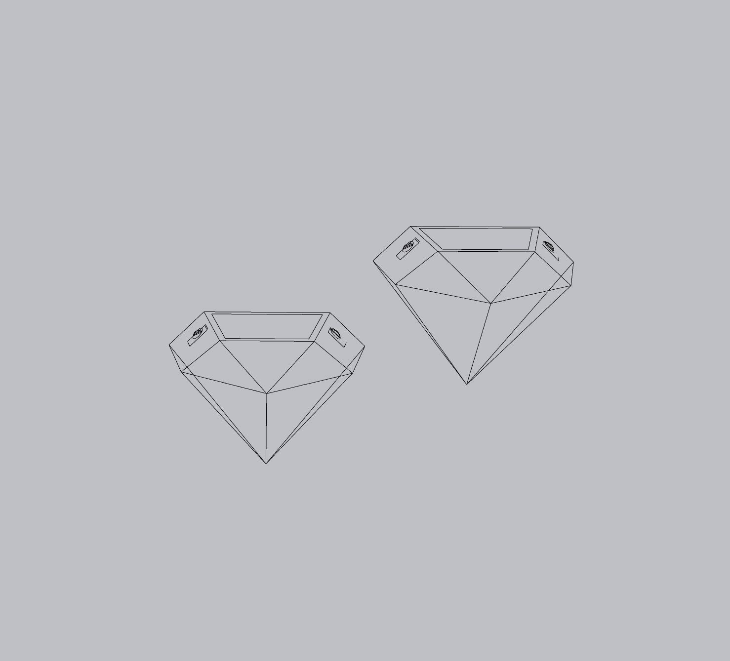 Geometric Ceramic Hanging Planters 3D model_4