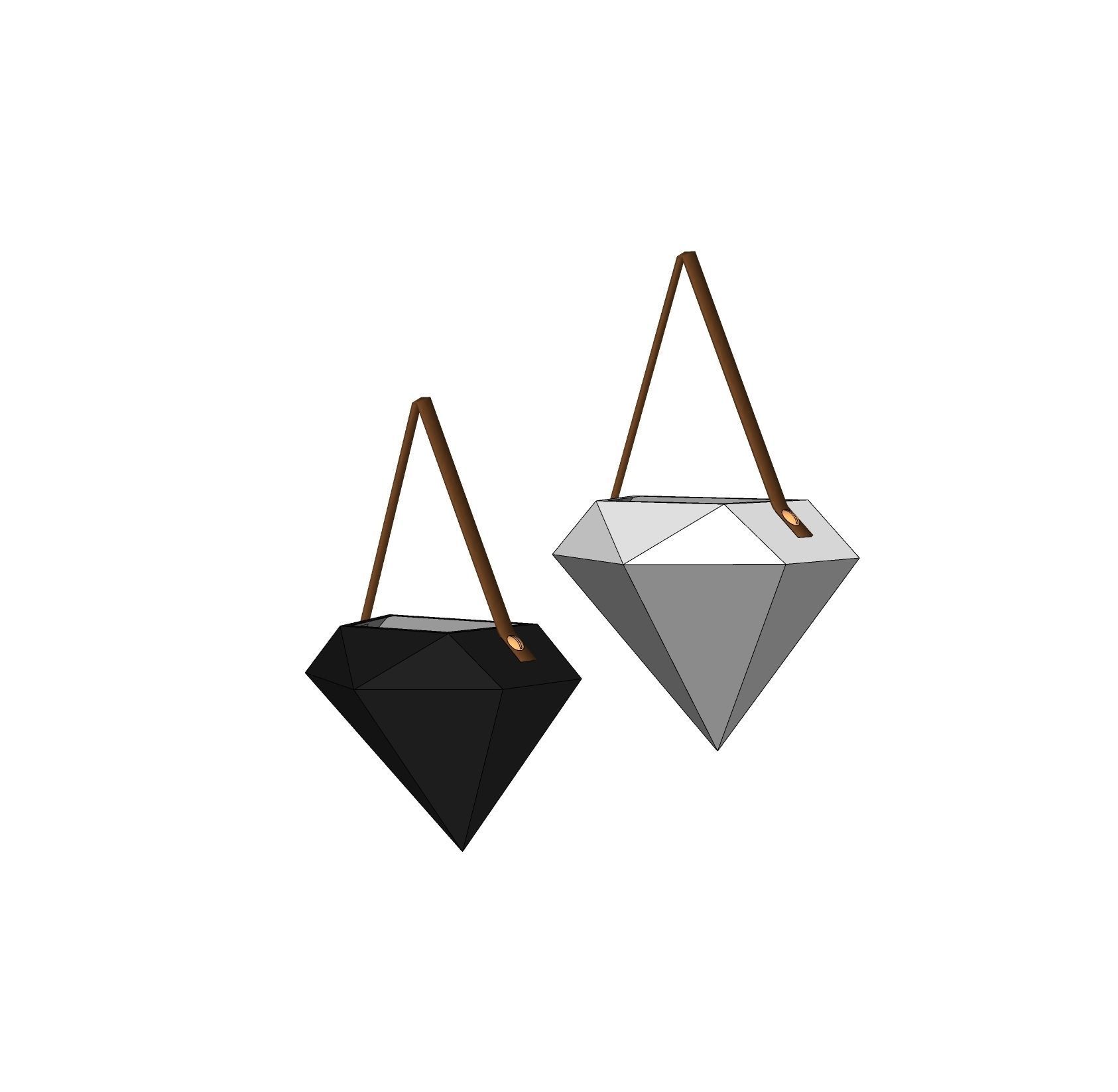 Geometric Ceramic Hanging Planters 3D model_3