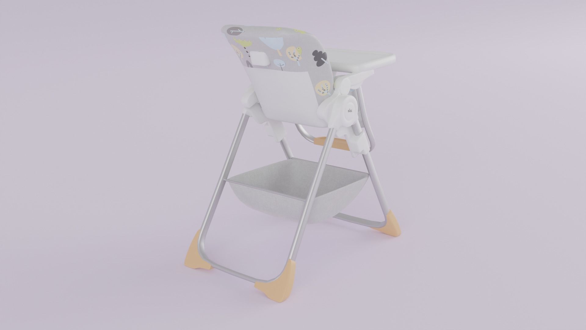 Joie Mimzy Snacker 2in1 High Chair for Babies K Low-poly 3D model_1