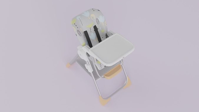 Joie Mimzy Snacker 2in1 High Chair for Babies K Low-poly 3D model 6