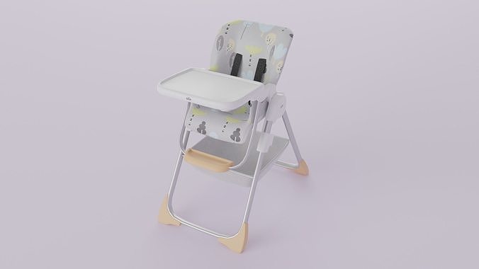 Joie Mimzy Snacker 2in1 High Chair for Babies K Low-poly 3D model 4