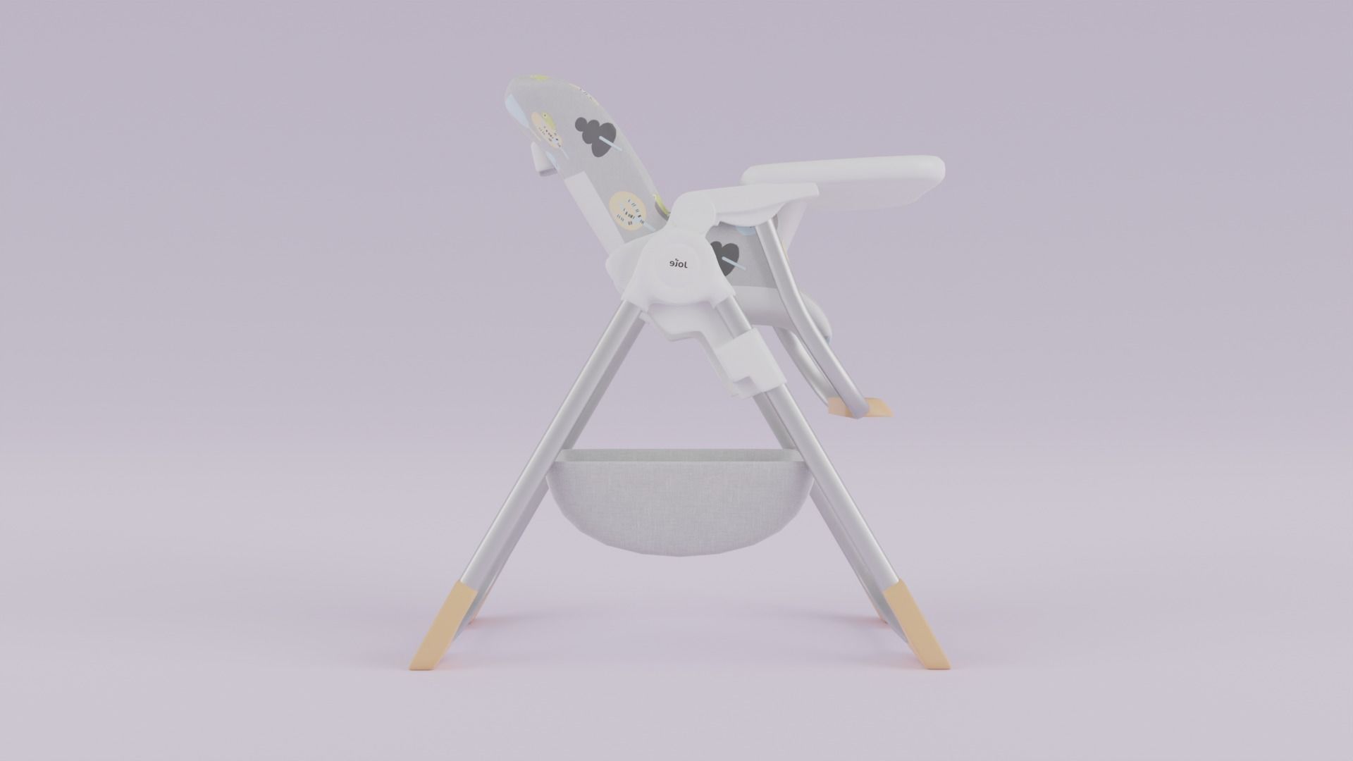 Joie Mimzy Snacker 2in1 High Chair for Babies K Low-poly 3D model_6