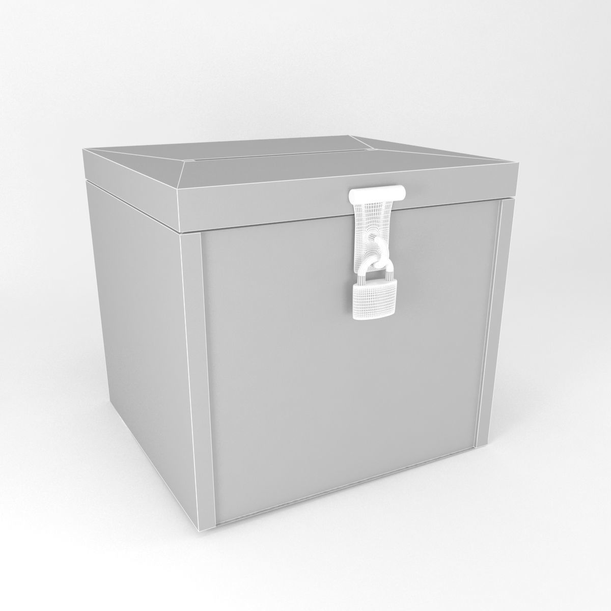 ballot box Low-poly 3D model_6