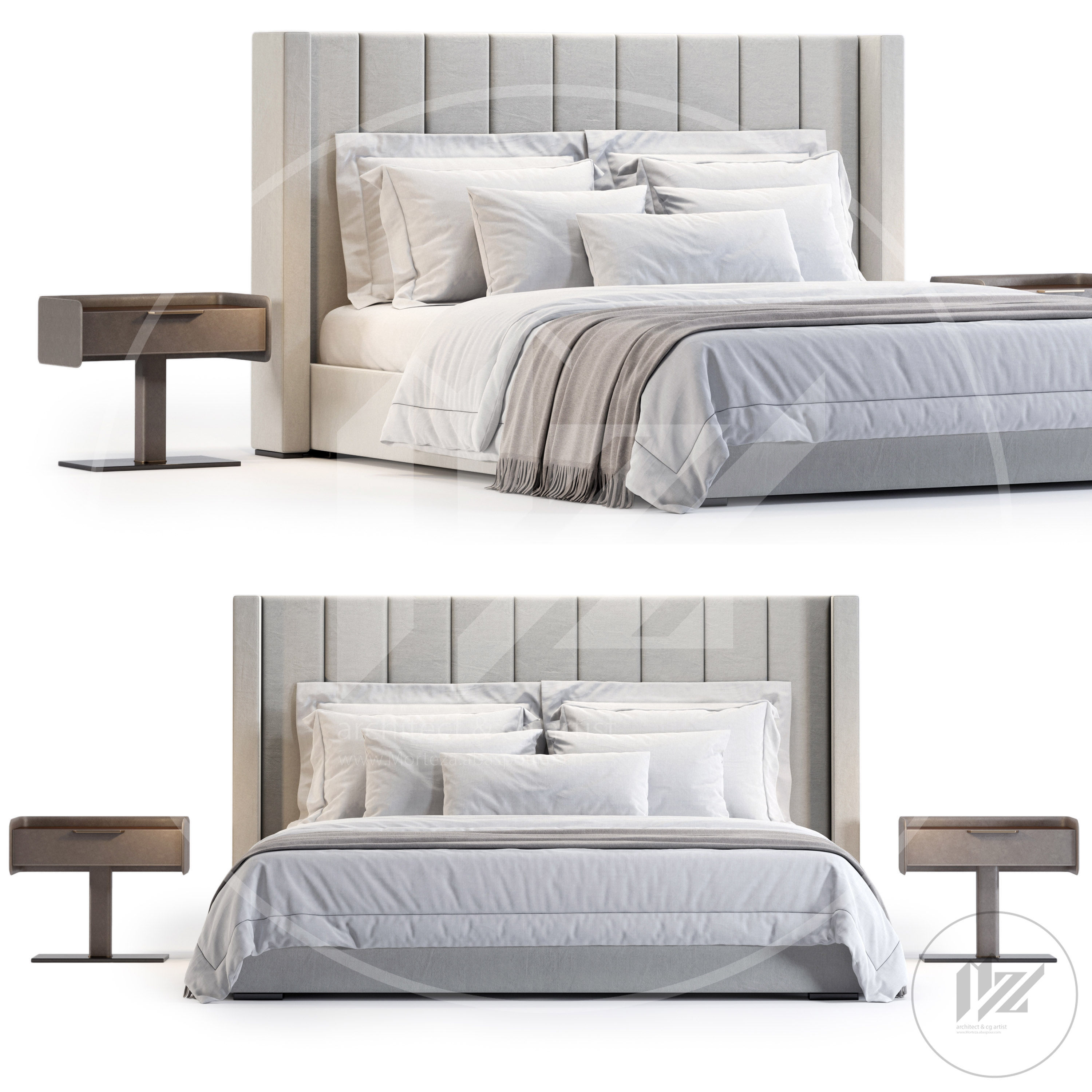 MODENA FABRIC VERTICAL Bed NO2 3D model_1