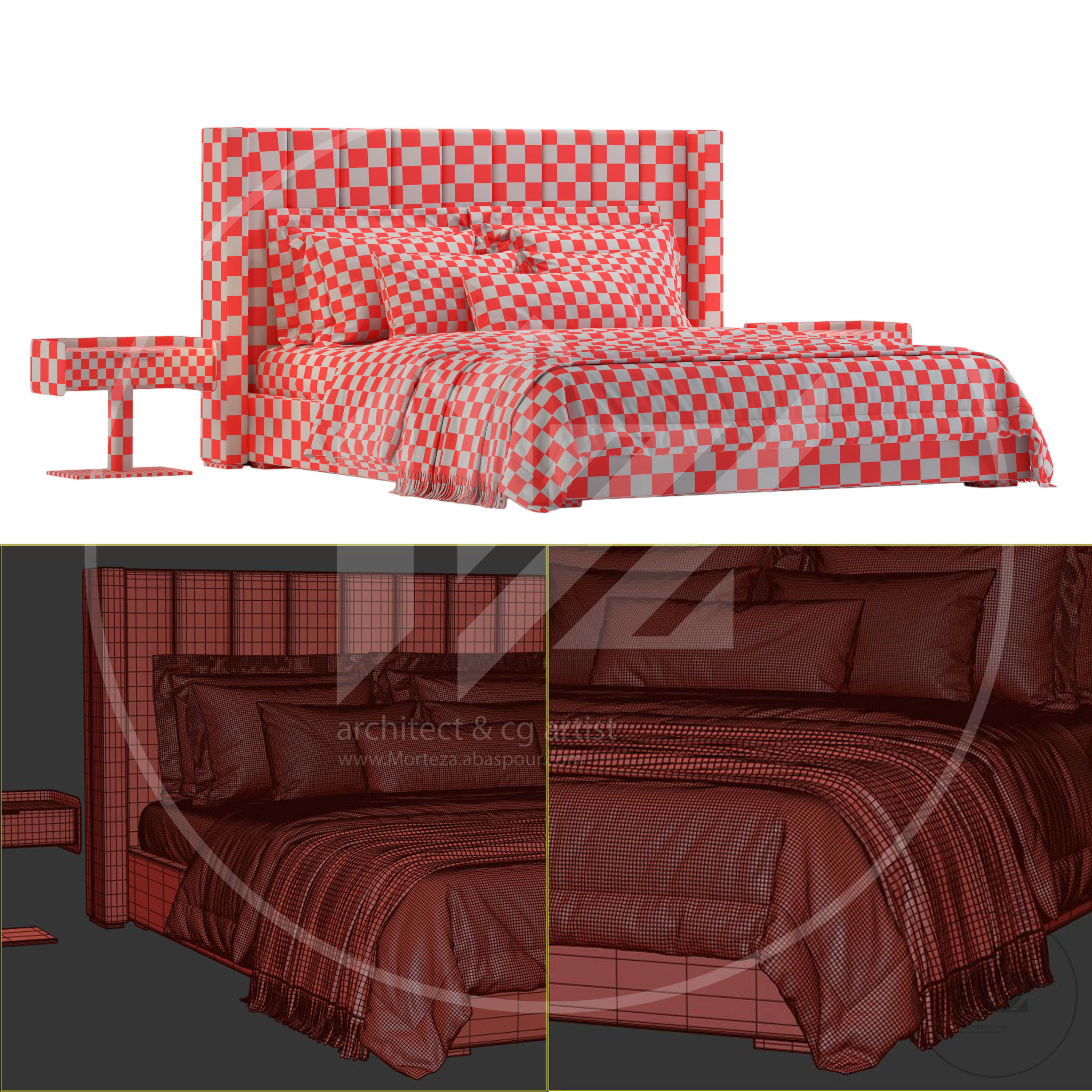 MODENA FABRIC VERTICAL Bed NO2 3D model_4