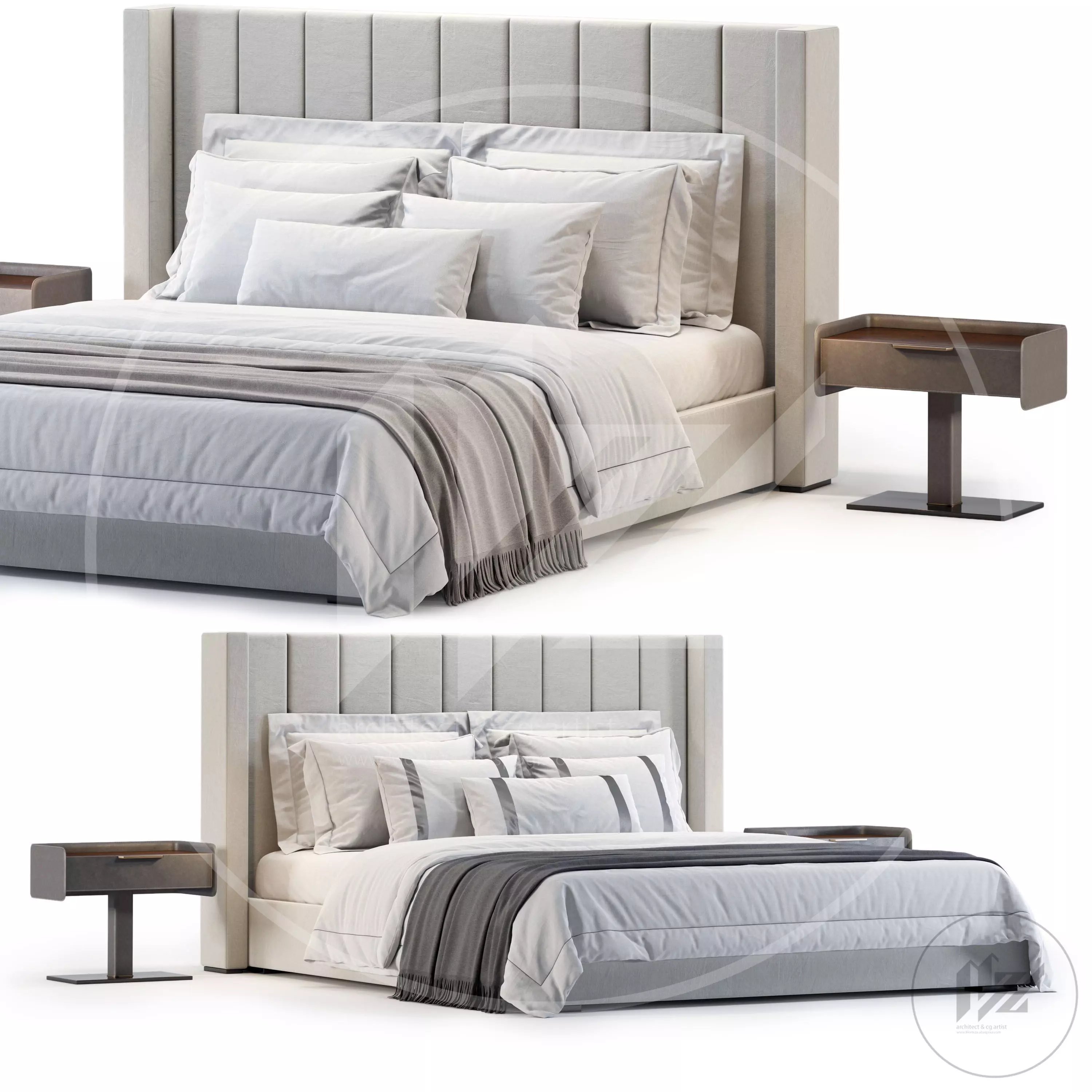 MODENA FABRIC VERTICAL Bed NO2 3D model_0