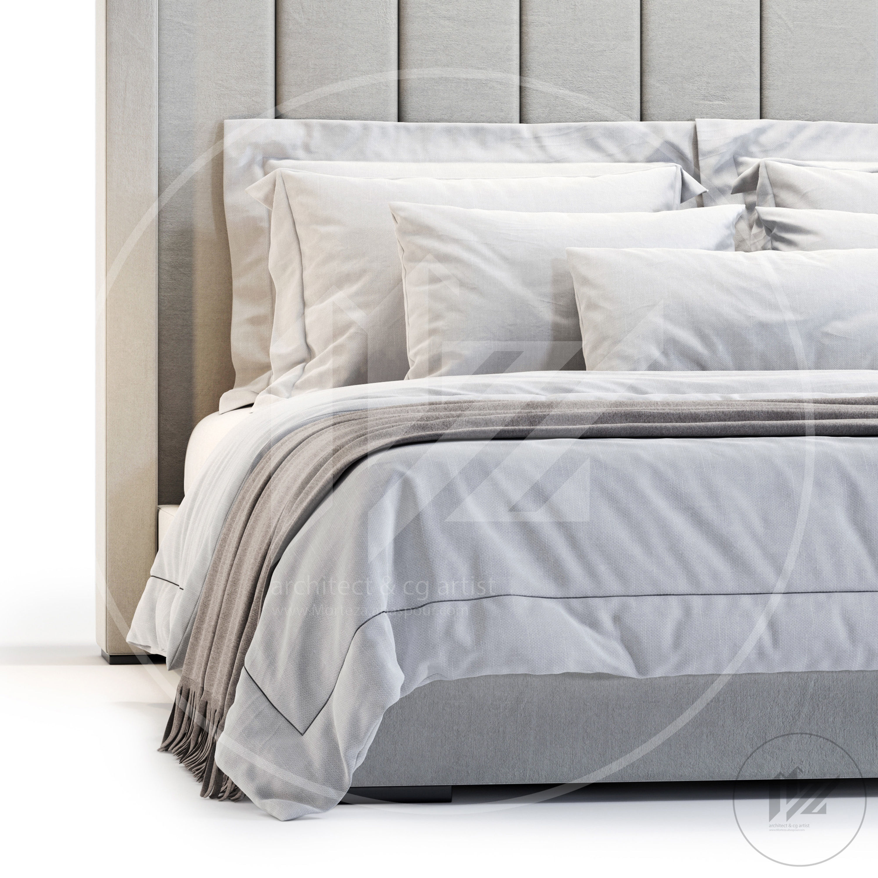 MODENA FABRIC VERTICAL Bed NO2 3D model_2