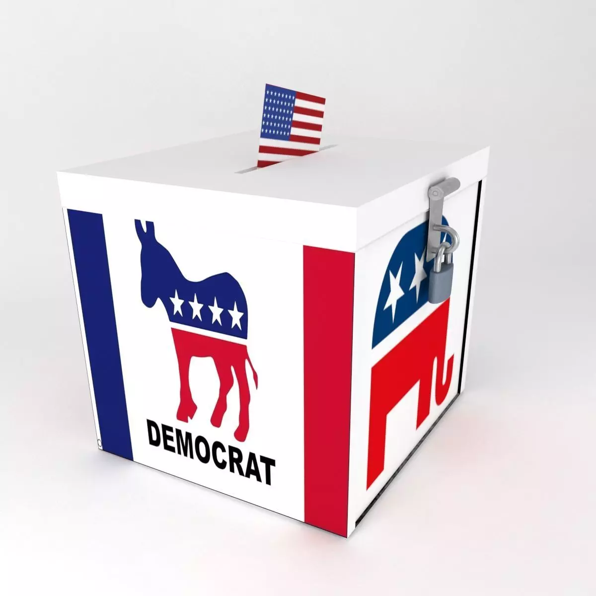 ballot box USA Low-poly 3D model_0