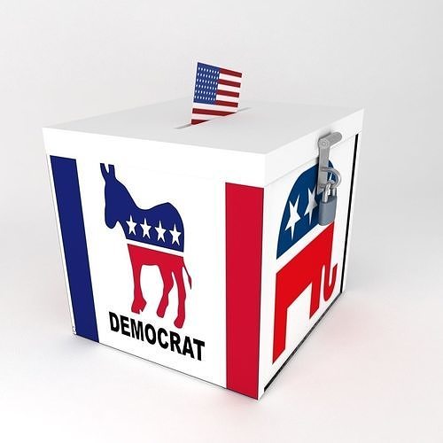 ballot box USA  Low-poly 3D model