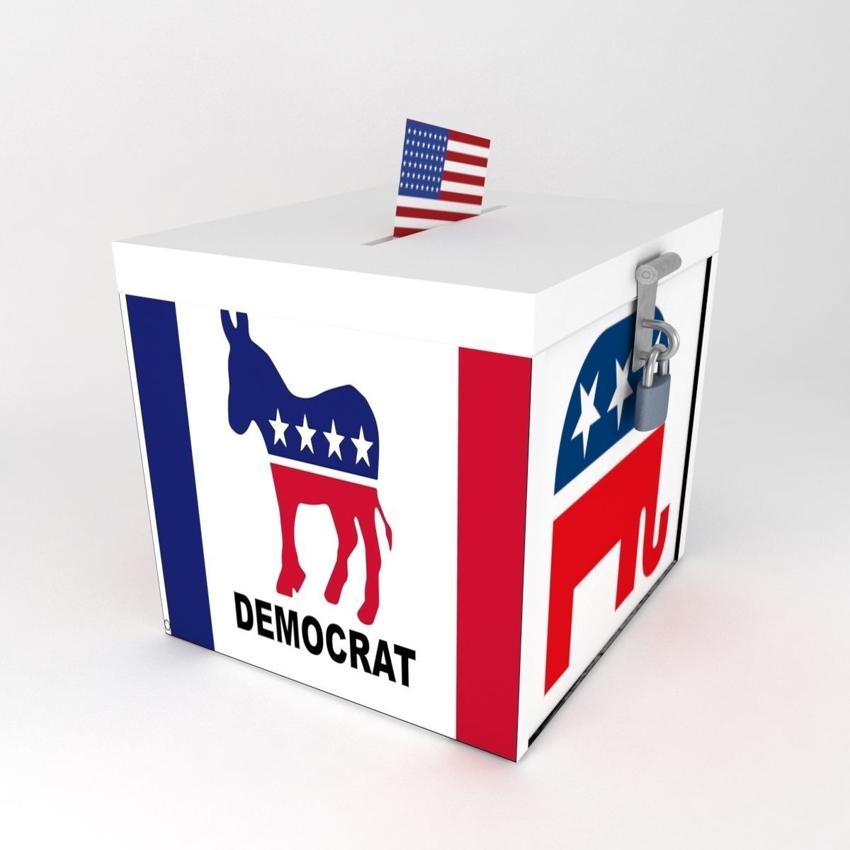 ballot box USA Low-poly 3D model_4