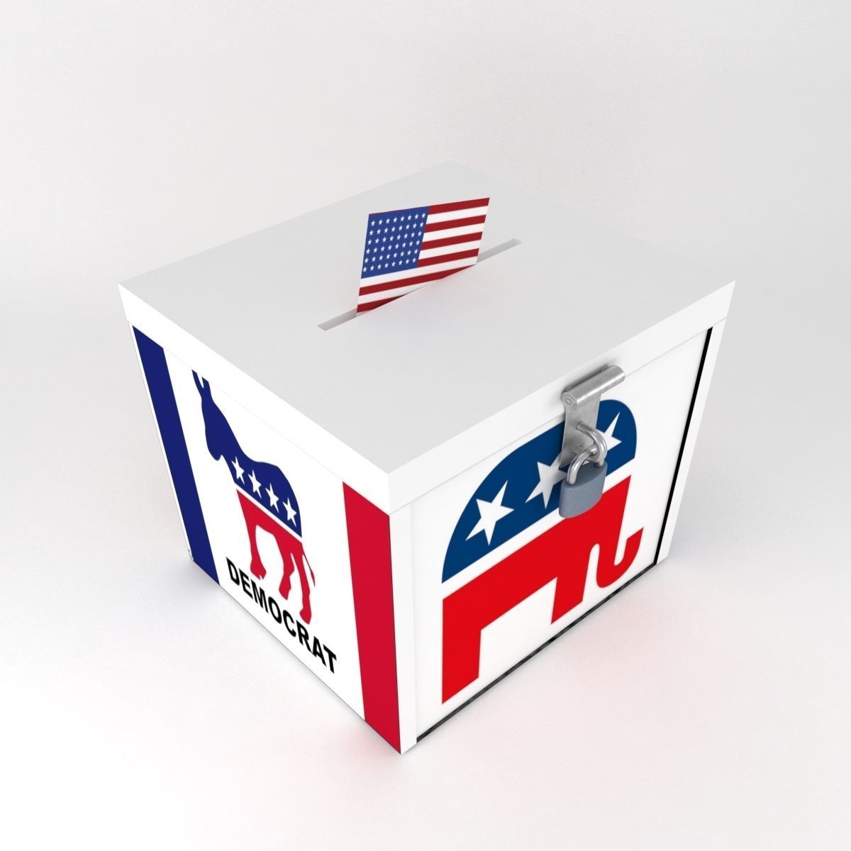ballot box USA Low-poly 3D model_1