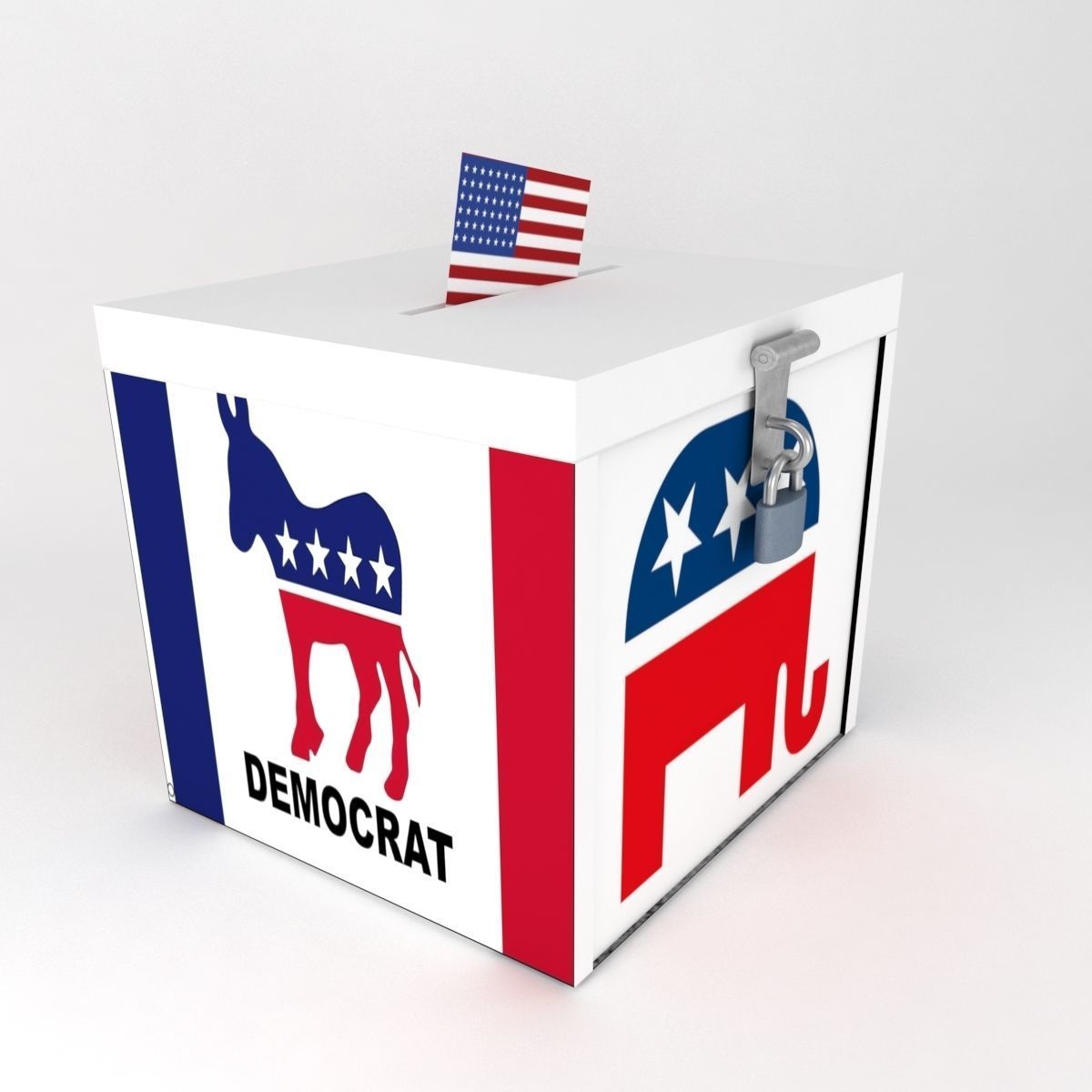 ballot box USA Low-poly 3D model_3