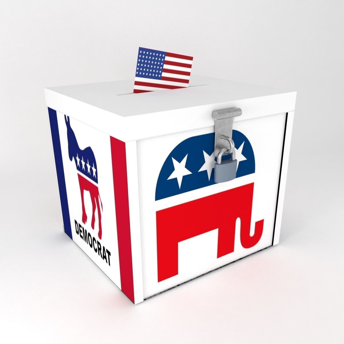 ballot box USA Low-poly 3D model_2