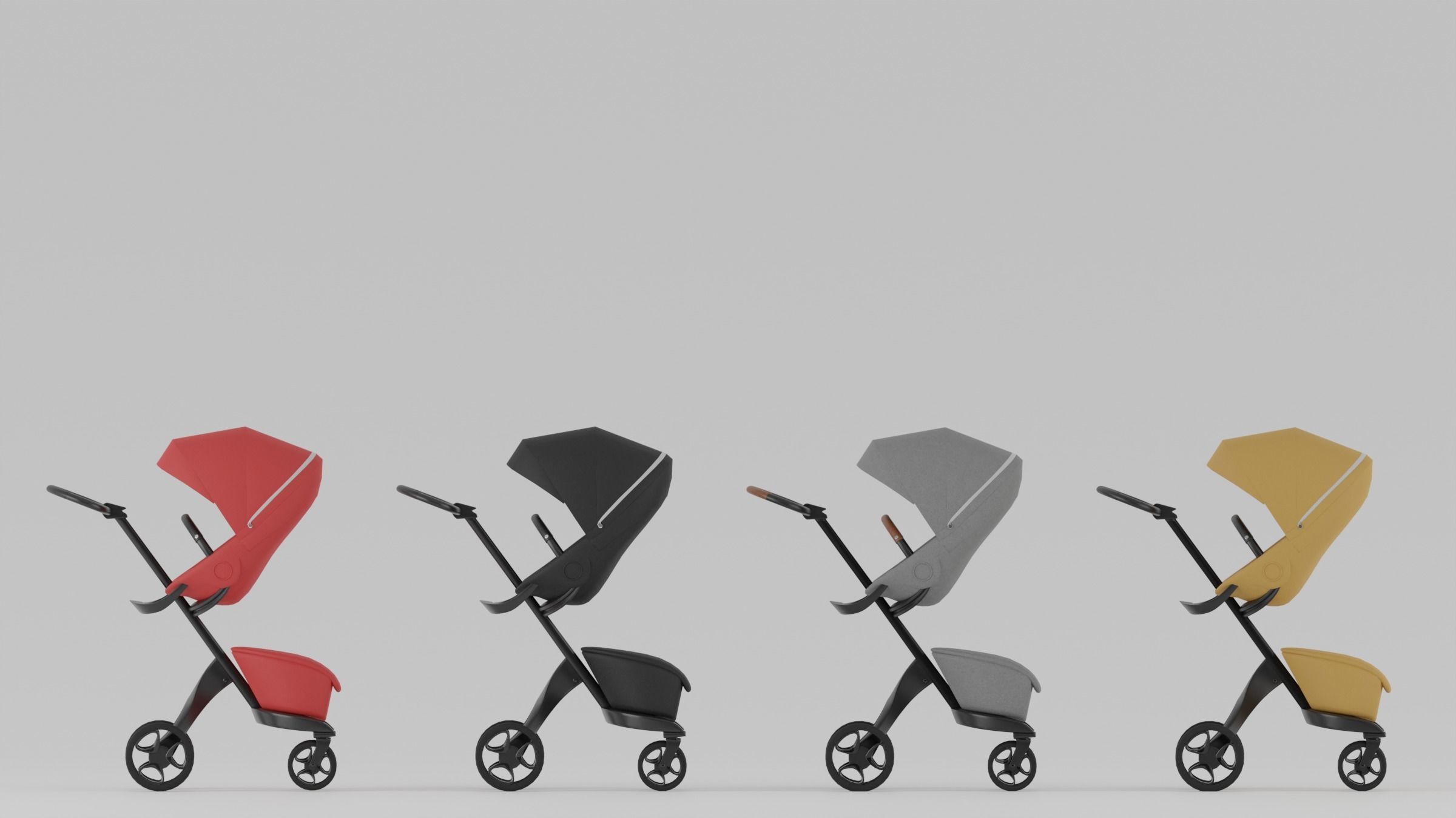 Stokke Xplory X Baby Strollers  Collection 4 Colours S Low-poly 3D model_1