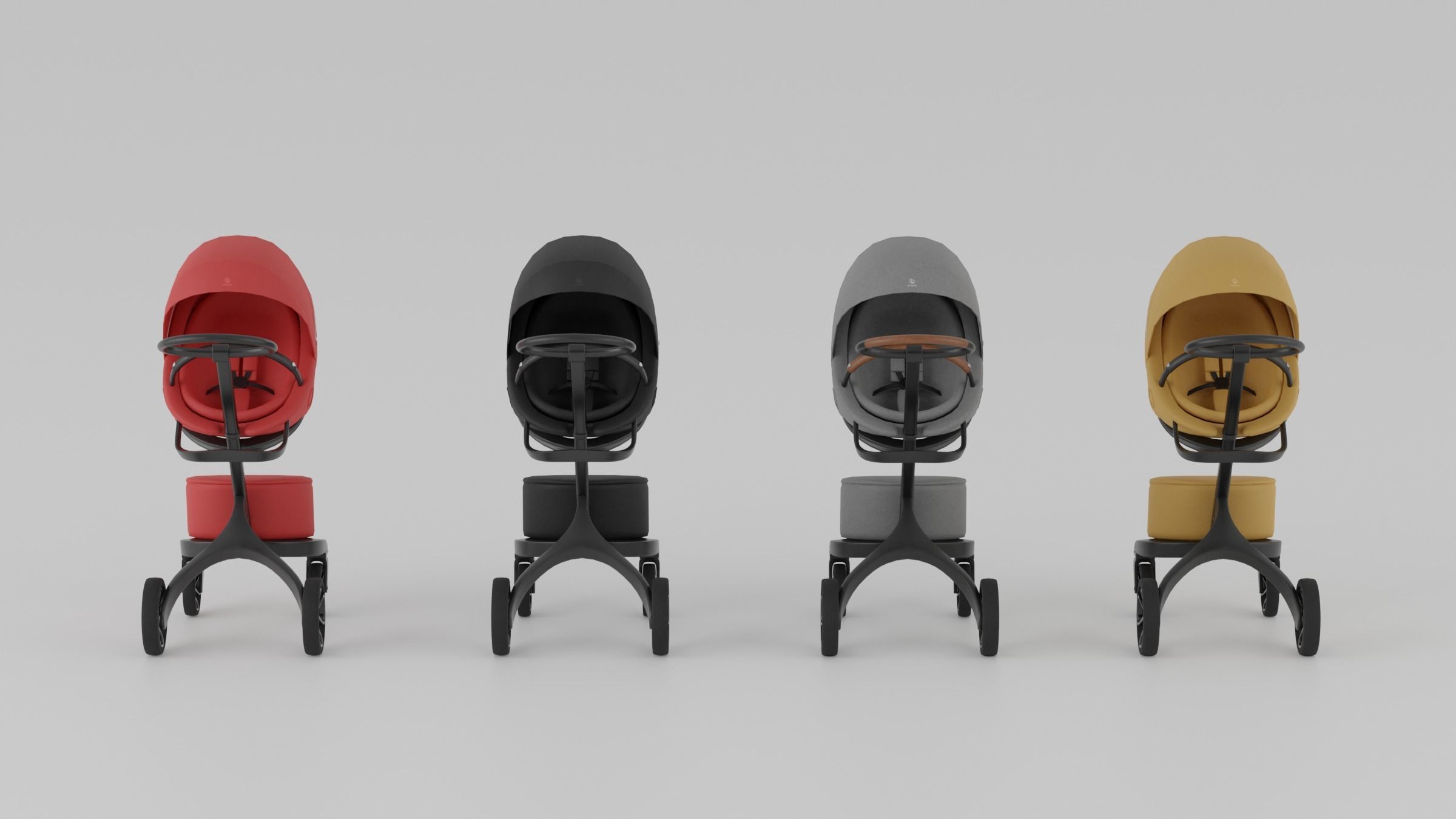 Stokke Xplory X Baby Strollers  Collection 4 Colours S Low-poly 3D model_2