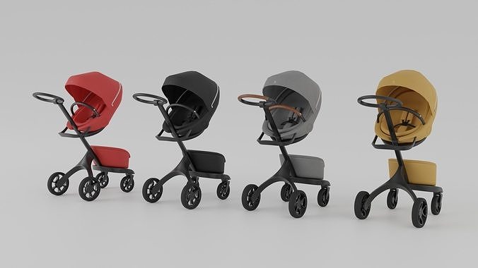 Stokke Xplory X Baby Strollers  Collection 4 Colours S Low-poly 3D model