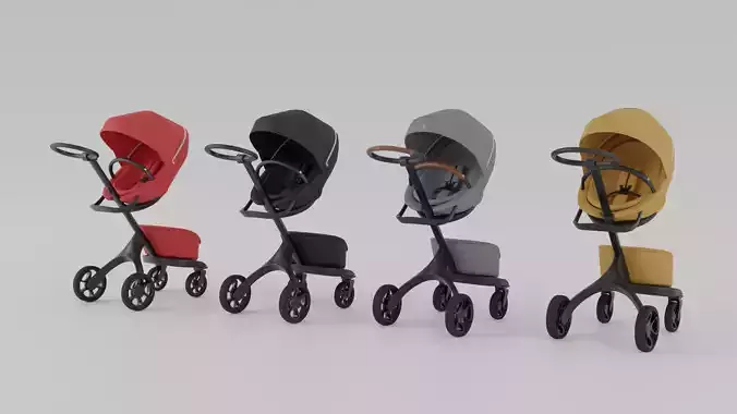 Stokke Xplory X Baby Strollers  Collection 4 Colours S Low-poly 3D model