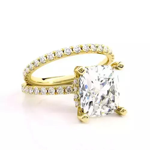 Cushion Engagement Ring with Belted Gallery Detail