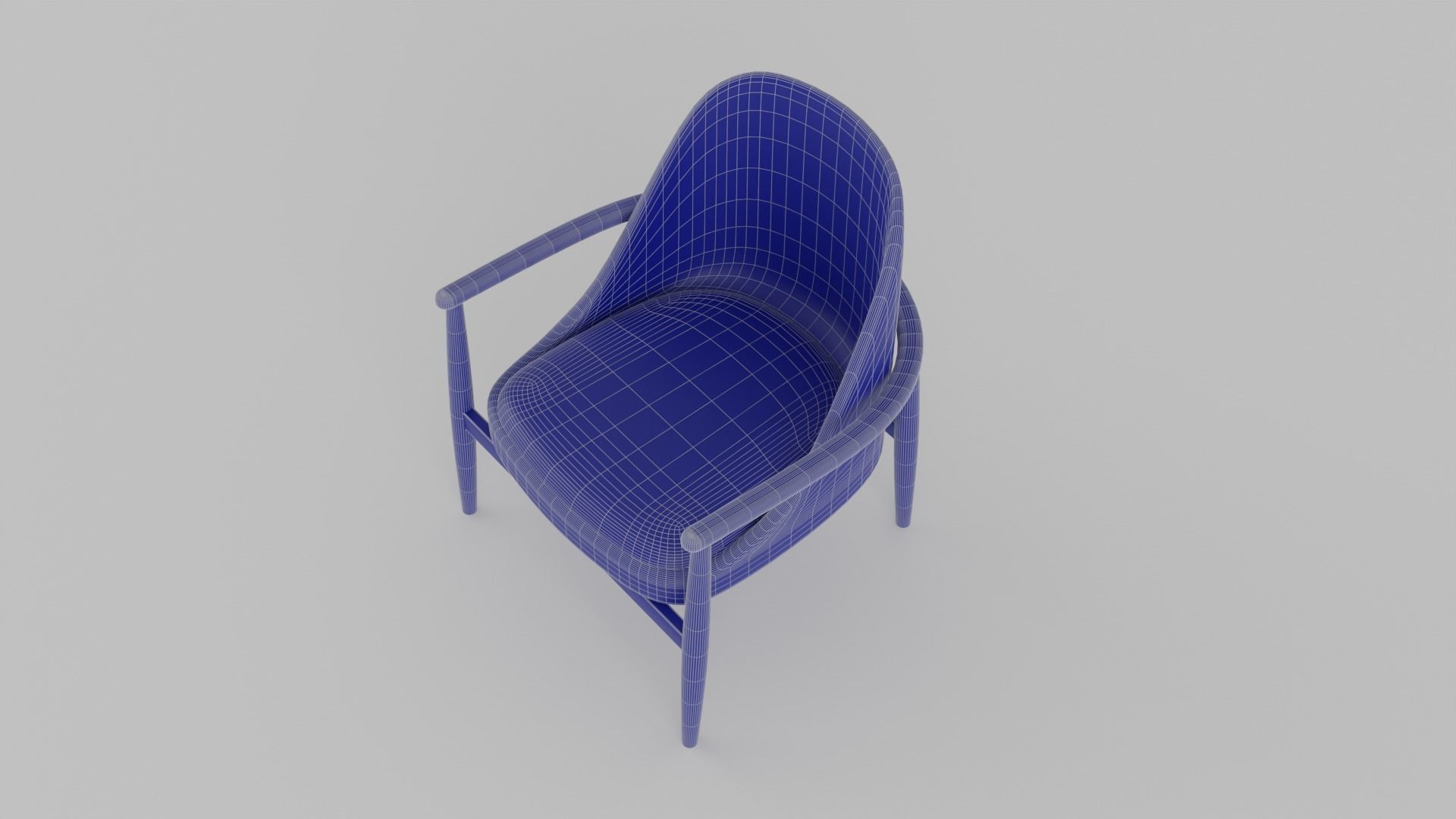 Armchair with Anthracite Grey Color Fabric S Low-poly 3D model_14
