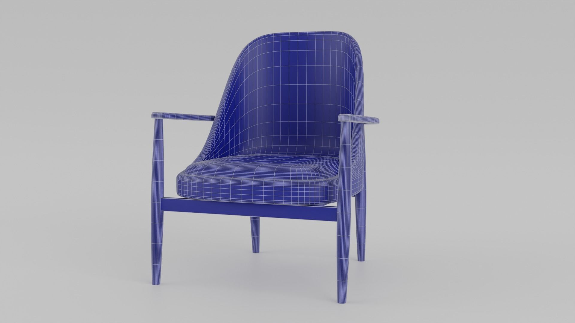 Armchair with Anthracite Grey Color Fabric S Low-poly 3D model_9