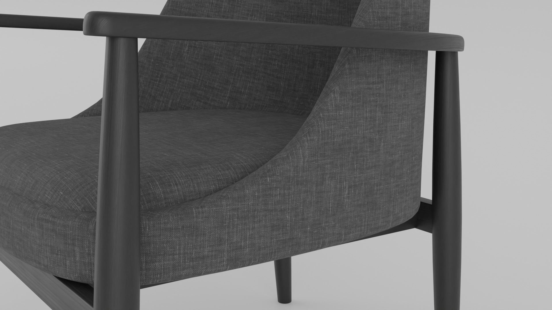 Armchair with Anthracite Grey Color Fabric S Low-poly 3D model_8