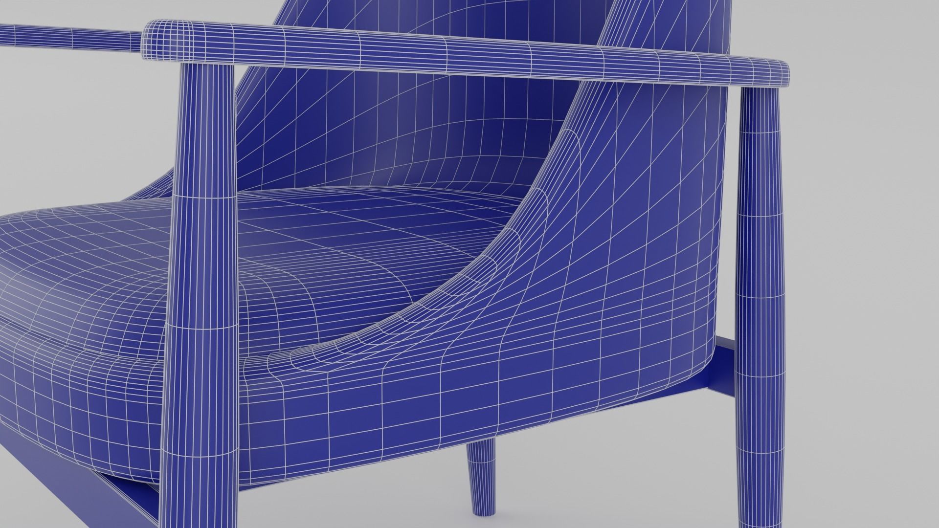 Armchair with Anthracite Grey Color Fabric S Low-poly 3D model_17