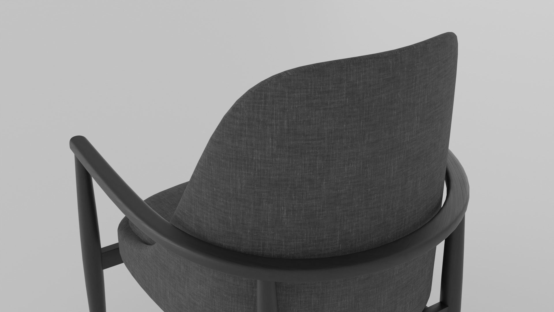 Armchair with Anthracite Grey Color Fabric S Low-poly 3D model_6