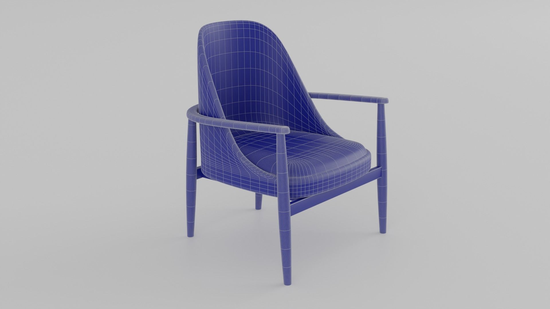 Armchair with Anthracite Grey Color Fabric S Low-poly 3D model_11